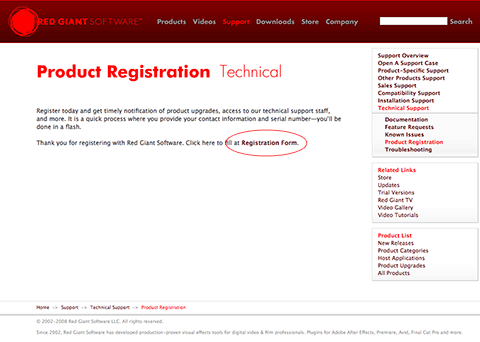New Support Page