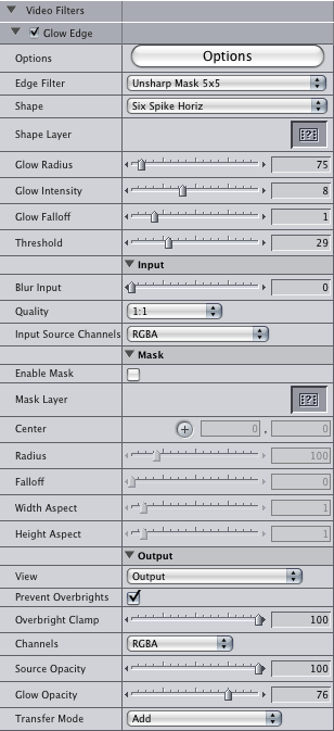 Glow Edge Parameters
