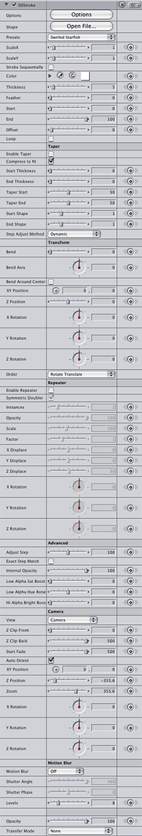 Final Cut Pro User Interface for 3D Stroke
