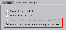 YUV Float Settings