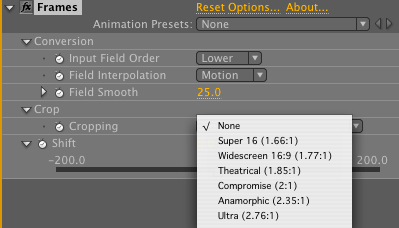 Frames in AE